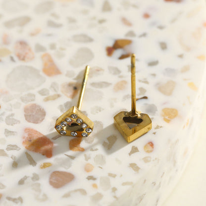 Boucles d'oreilles clous géométriques ULLA en zircone