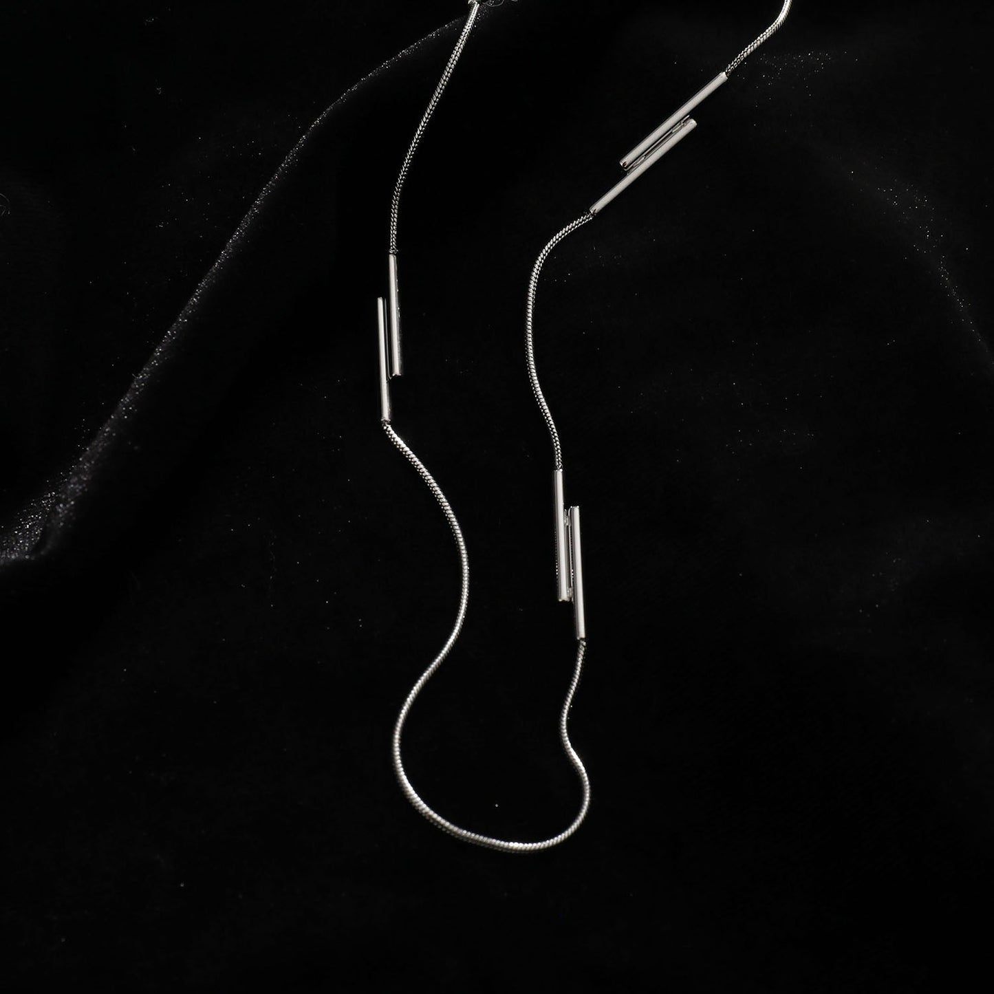 Collier PEDRINA Duo Stick en argent avec chaîne détaillée