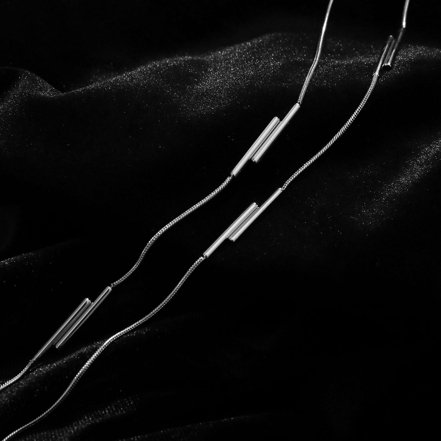 Collier PEDRINA Duo Stick en argent avec chaîne détaillée