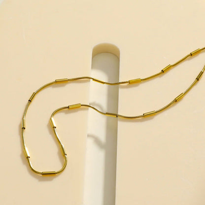 Collier chaîne perlée tubulaire CYRILLIA