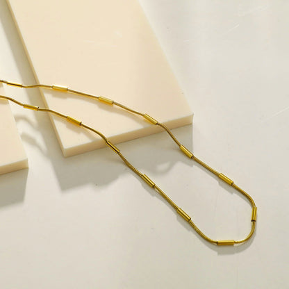 Collier chaîne perlée tubulaire CYRILLIA
