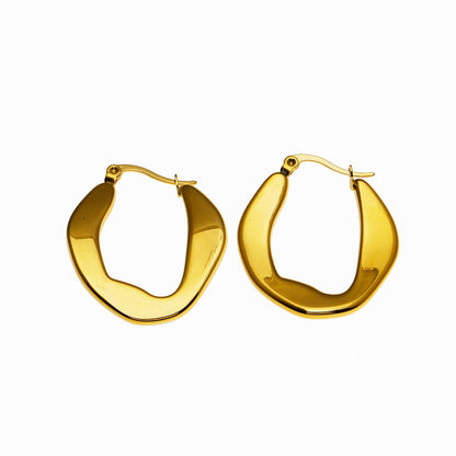 CALIXIA « Sophistication sculptée : Découvrez l'attrait des boucles d'oreilles créoles géométriques irrégulières ! ».
