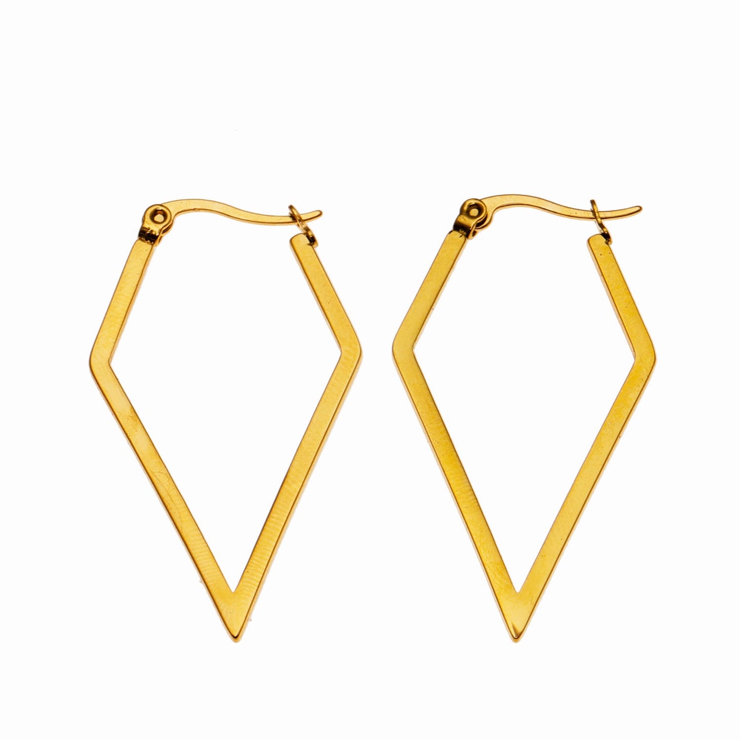 BRONTE : Boucles d'oreilles créoles contemporaines élégantes en forme de losange