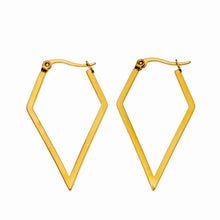 BRONTE : Boucles d'oreilles créoles contemporaines élégantes en forme de losange