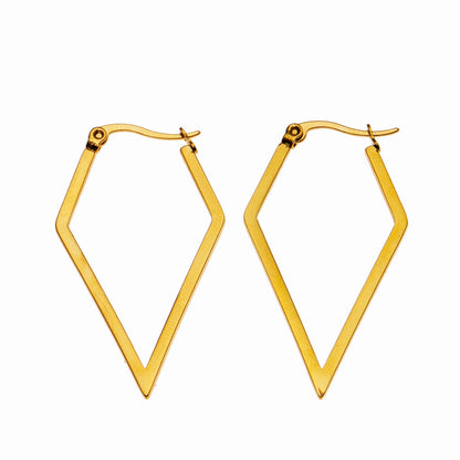 BRONTE : Boucles d'oreilles créoles contemporaines élégantes en forme de losange