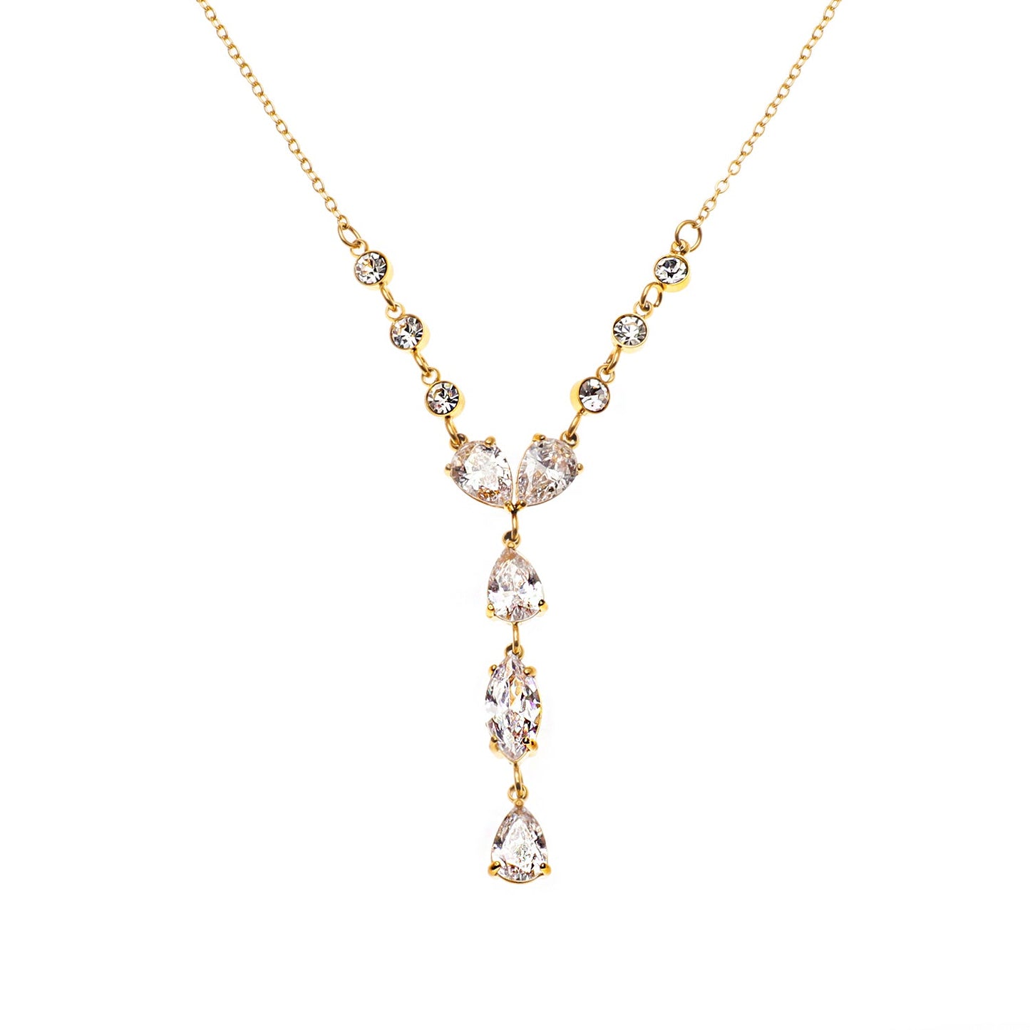 Style BUCKIE : Collier chaîne multi-pendentifs en zircone