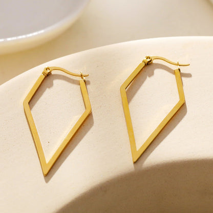 BRONTE : Boucles d'oreilles créoles contemporaines élégantes en forme de losange