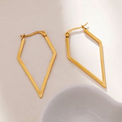 BRONTE : Boucles d'oreilles créoles contemporaines élégantes en forme de losange