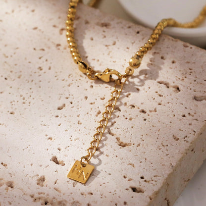Collier avec pendentif cœur en zircone et chaîne à billes CROMER
