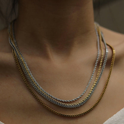 FARAH 24" : Collier chaîne à maillons cubains en argent