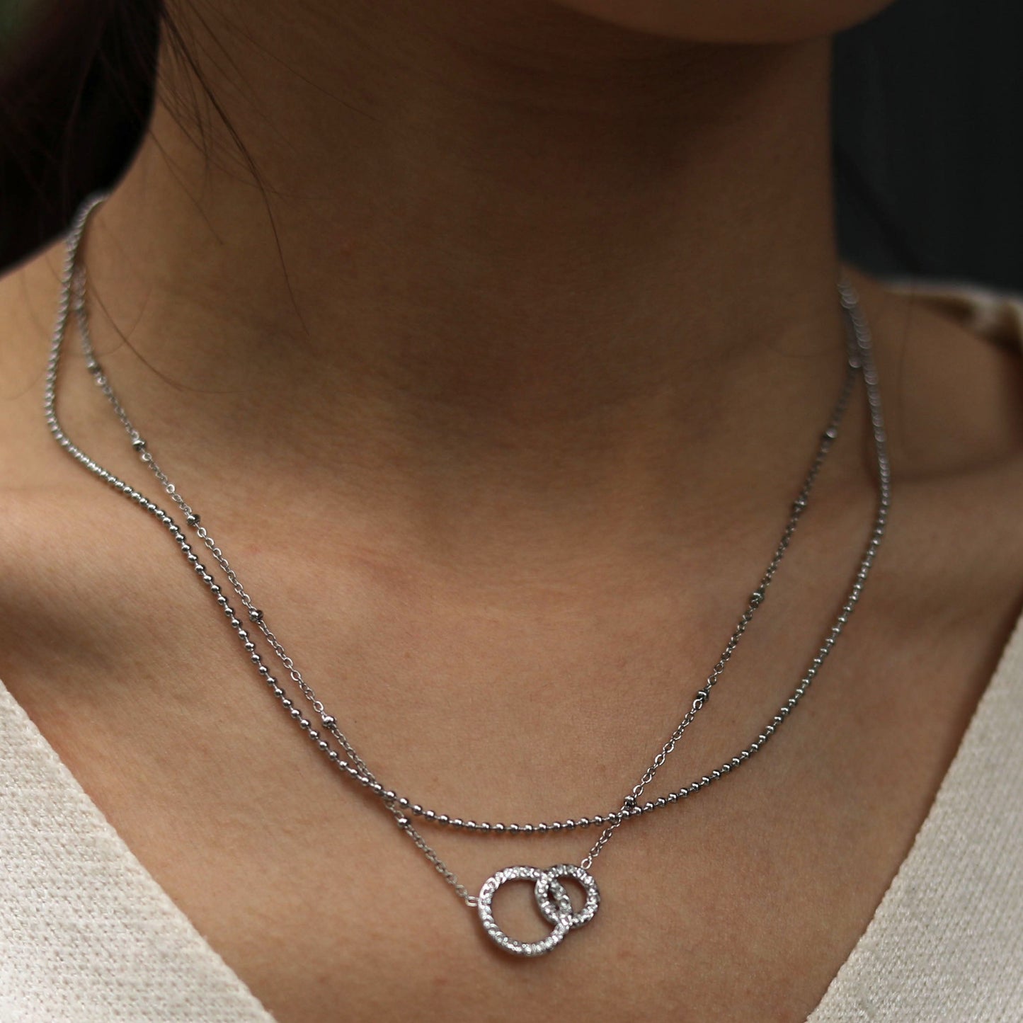 DELANEY Collier en Argent avec Pavé de Zircons