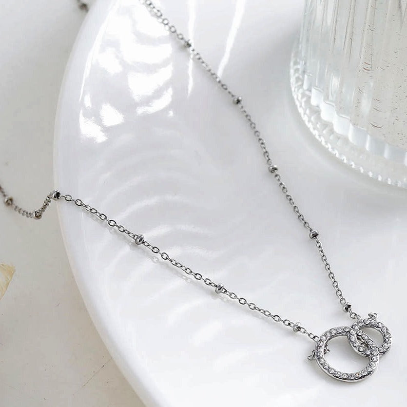 DELANEY Collier en Argent avec Pavé de Zircons