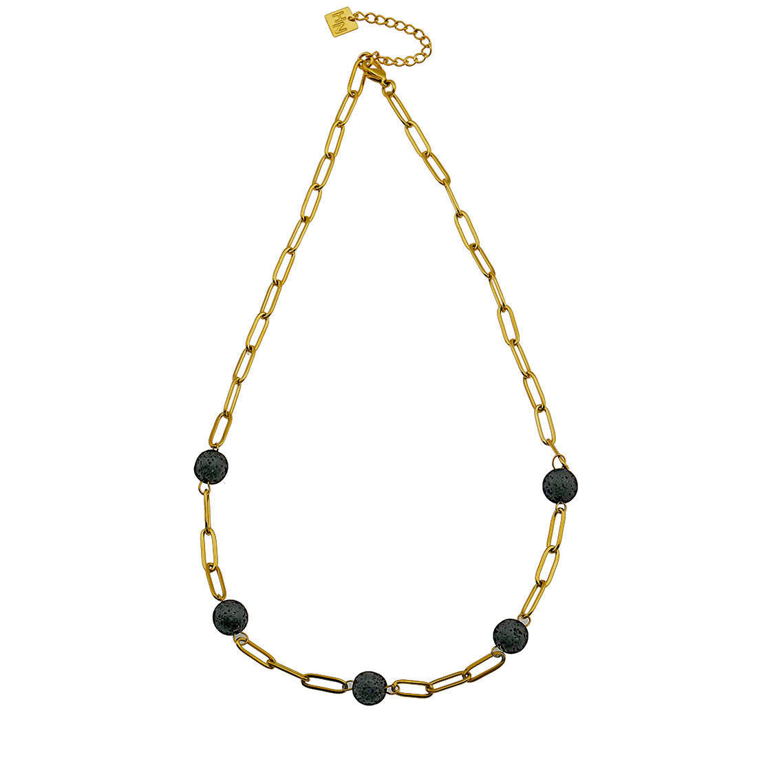 Boucles d'oreilles pendantes en pierre de lave volcanique KARLA