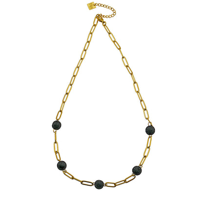 Boucles d'oreilles pendantes en pierre de lave volcanique KARLA