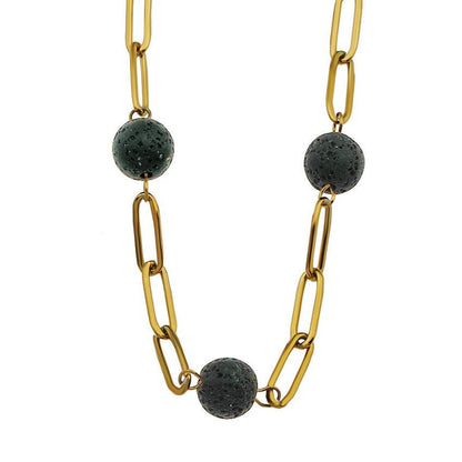 Boucles d'oreilles pendantes en pierre de lave volcanique KARLA