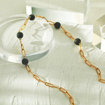Boucles d'oreilles pendantes en pierre de lave volcanique KARLA