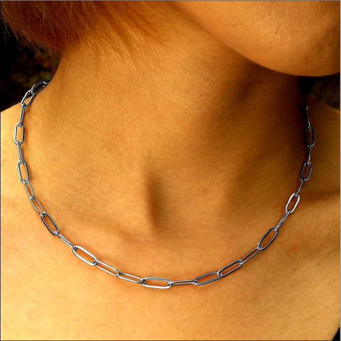 Collier en argent à maillons trombone PALERMO Essential