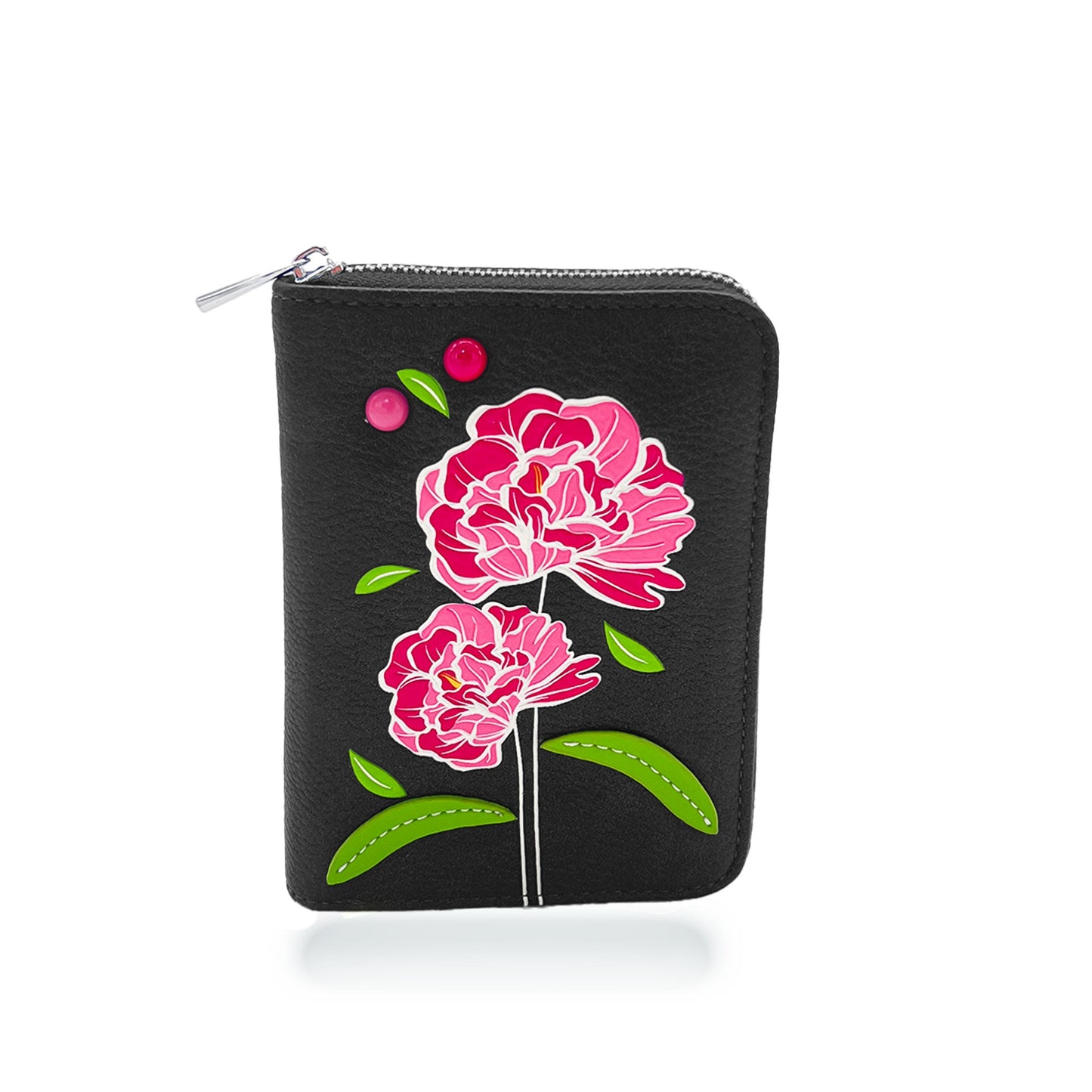 Portefeuille zippé Peony S