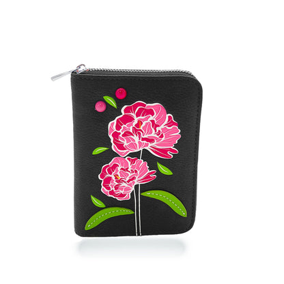 Portefeuille zippé Peony S