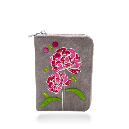 Portefeuille zippé Peony S