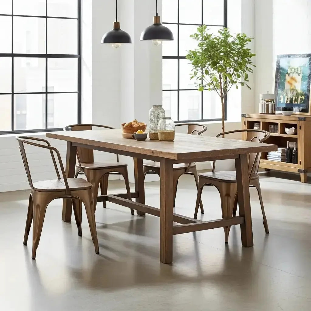 Set of 2 Sita Chairs in Golden Steel with Mango Wood Seat