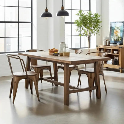 Set of 2 Sita Chairs in Golden Steel with Mango Wood Seat