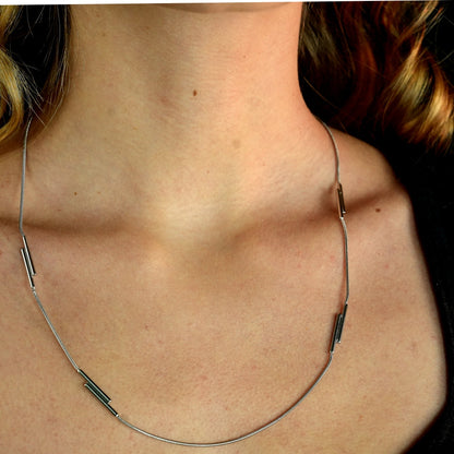 Collier PEDRINA Duo Stick en argent avec chaîne détaillée