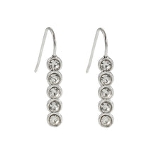 PELLA Silver (White Gold): Minimalist Moissanite Row Stud Earrings – Elegant Sparkle in Every Line