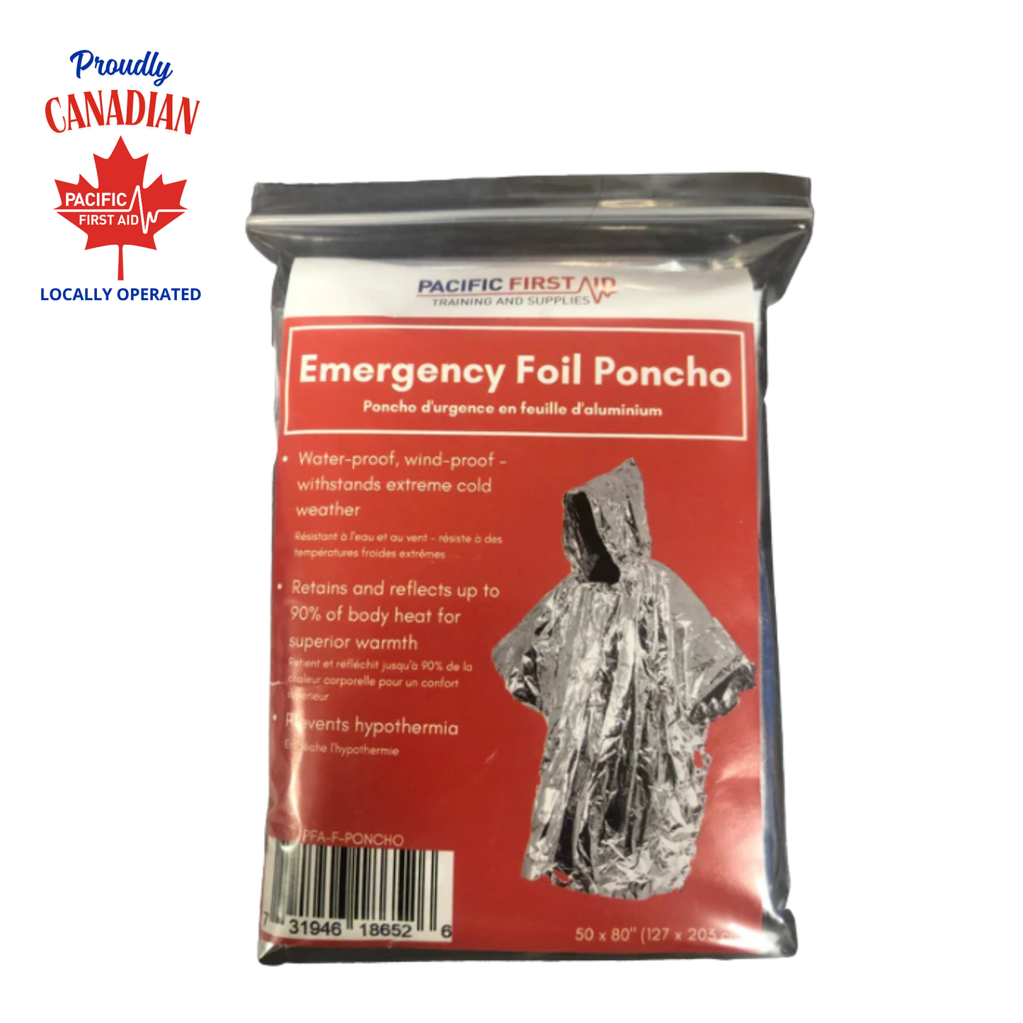 Poncho de survie en aluminium