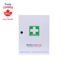 Armoire de premiers secours en métal (étiquette verte)