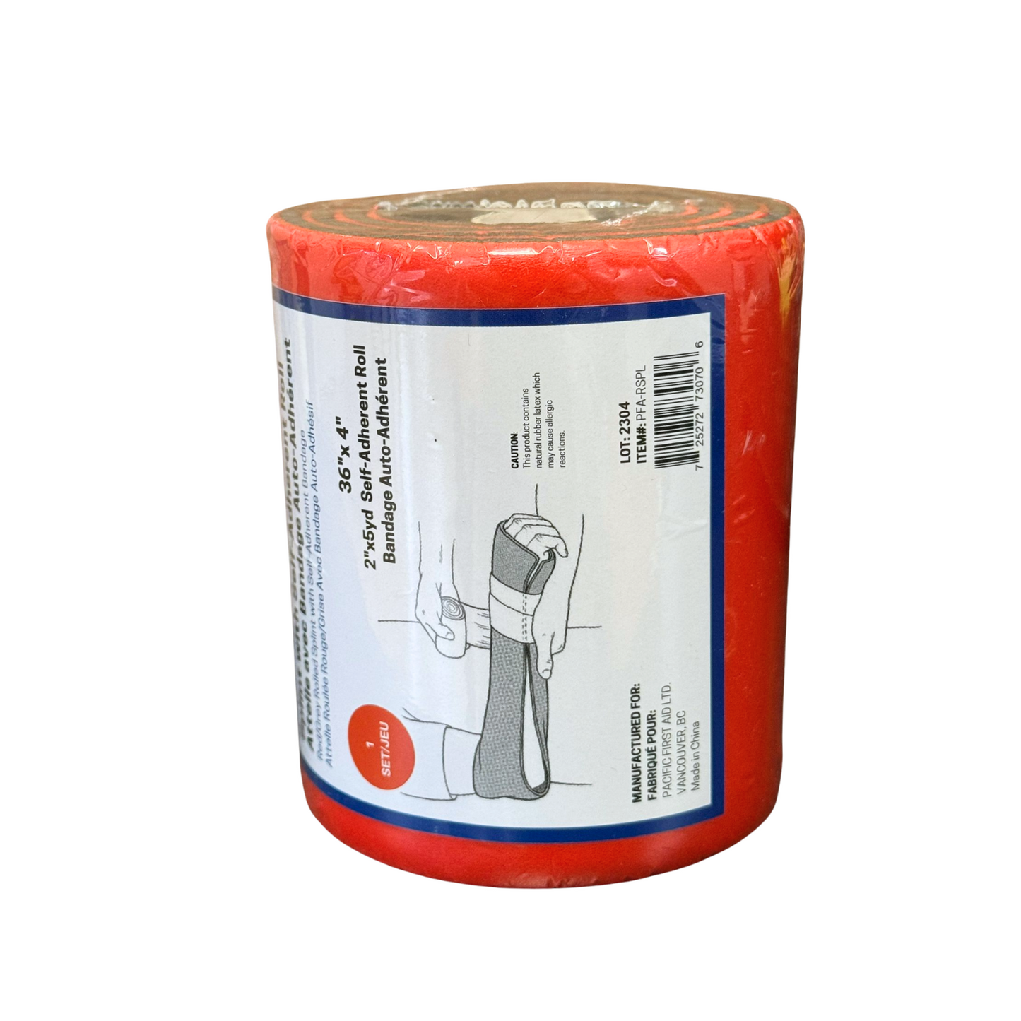 Attelle avec bandage adhésif 91,4 cm x 10,2 cm