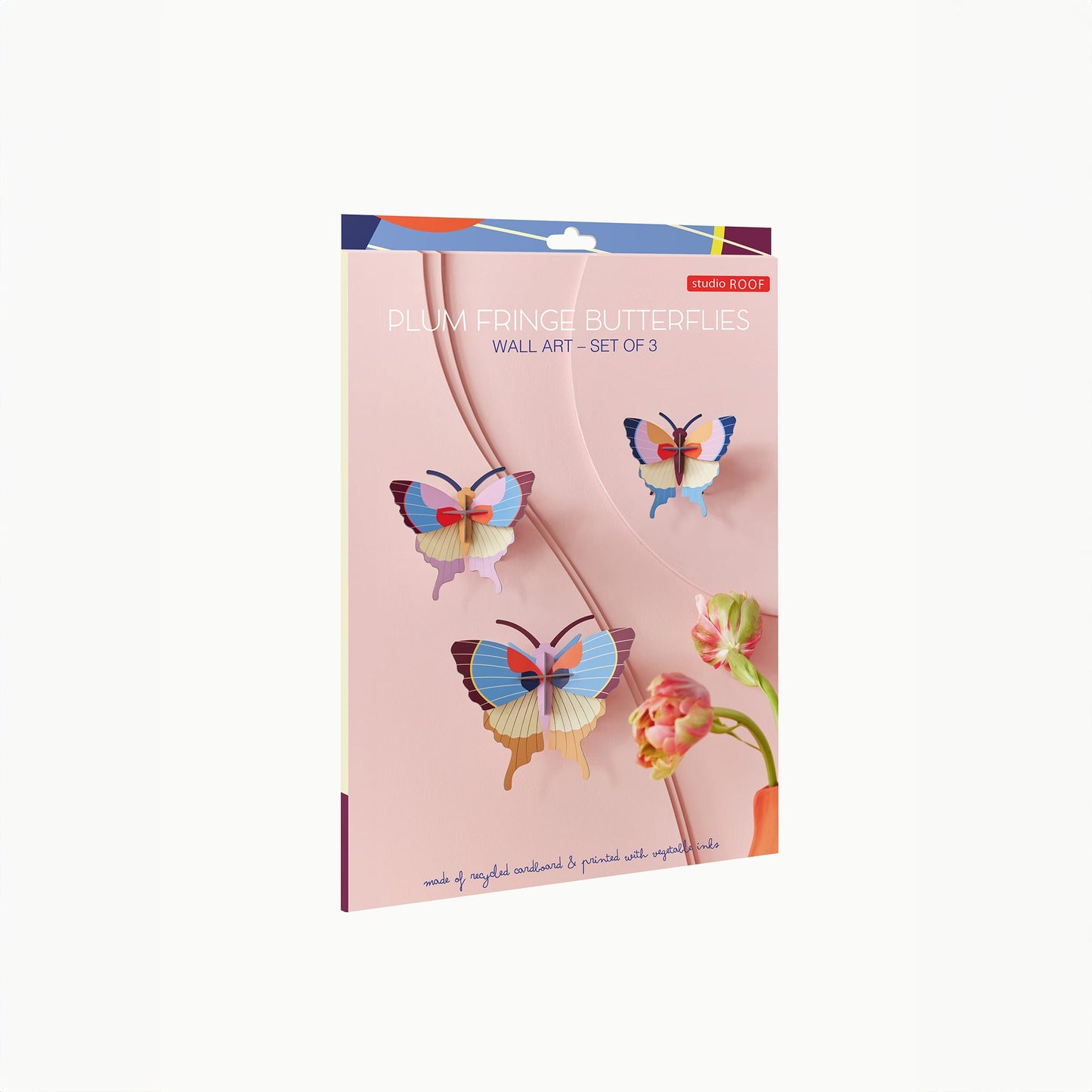Papillons frangés prunes<br> Lot de 3