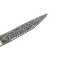 AKARI Skinner Knife 3.5 inch with Stag Horn Handle and Original Leather Sheath