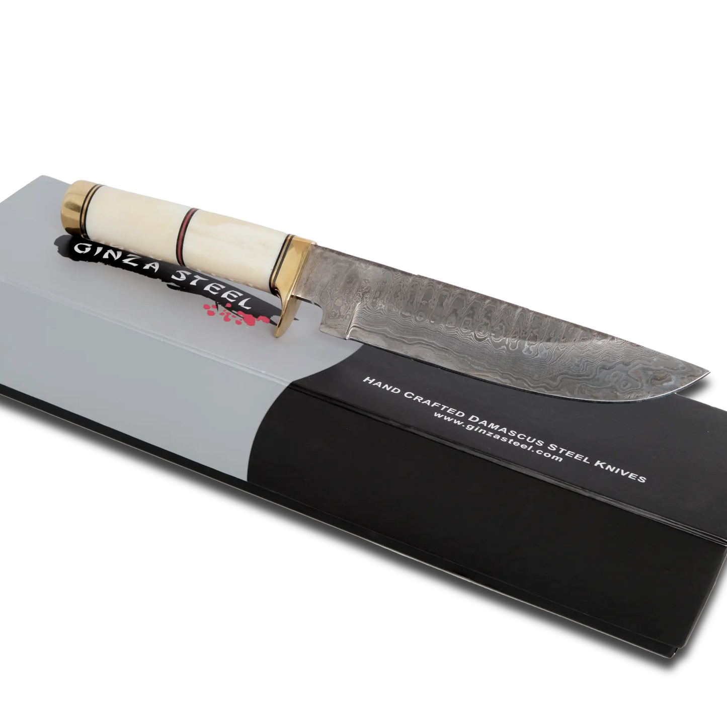 Couteau Bowie Haruto - Manche en os de chameau 7,5 pouces avec étui en cuir