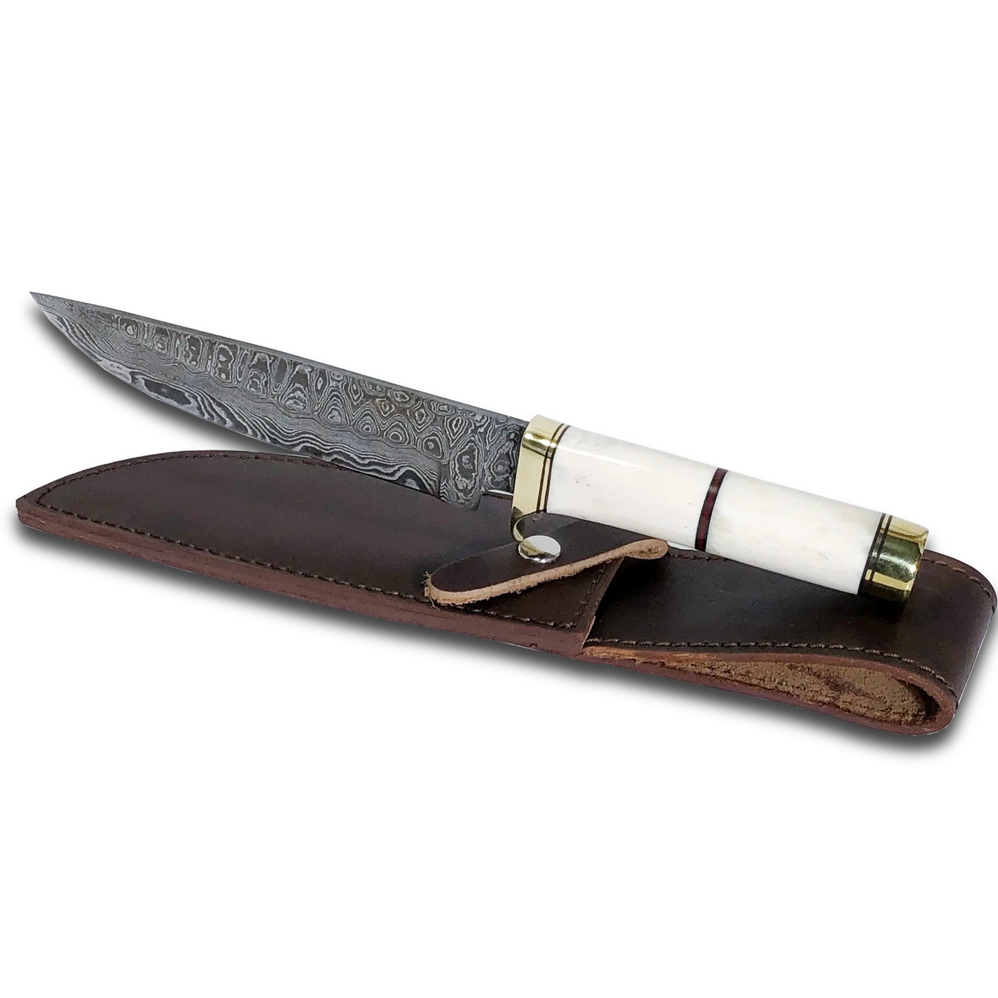 Couteau Bowie Haruto - Manche en os de chameau 7,5 pouces avec étui en cuir