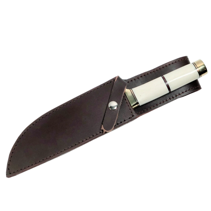 Couteau Bowie Haruto - Manche en os de chameau 7,5 pouces avec étui en cuir