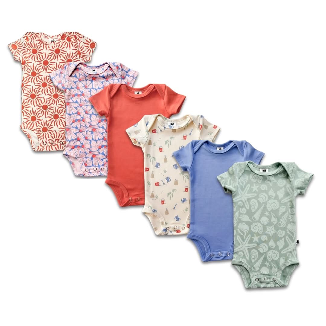 Bamboo Baby Short-Sleeved Bodysuit | Tangerine Crush