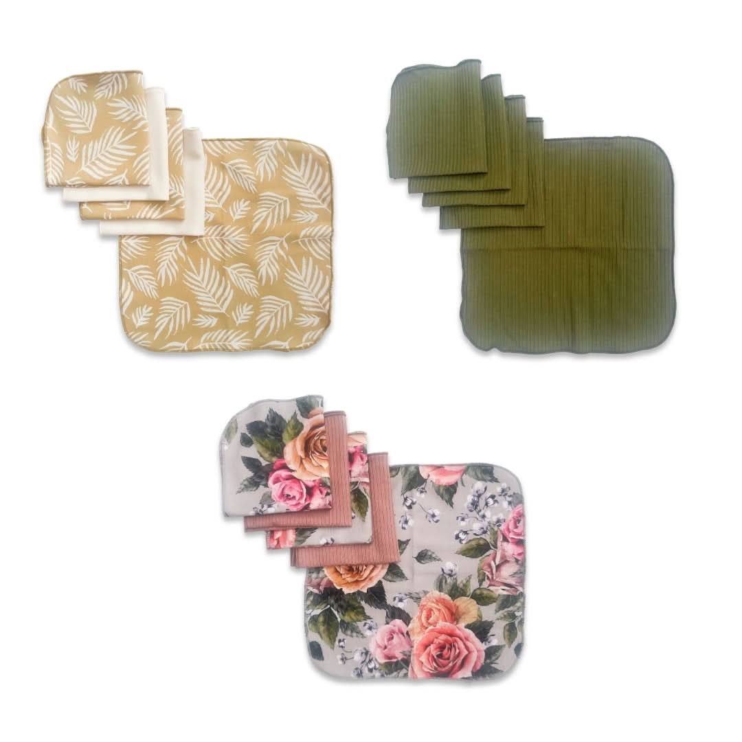 Bamboo Baby Washcloths (Pack of 5) | Olive Rib
