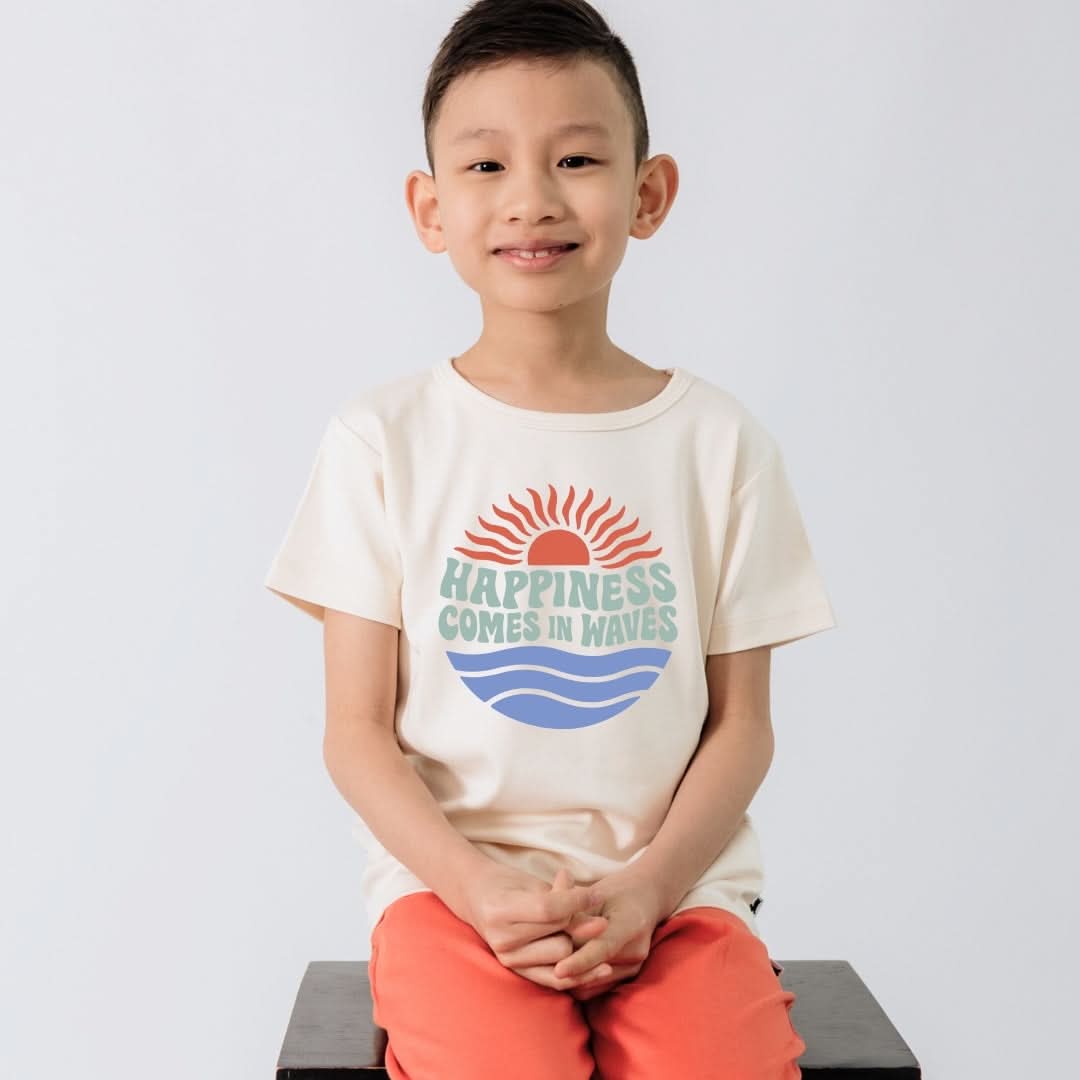 Baby/Kids' Bamboo Graphic T-Shirt | "Ice Cream Dash" On Tidal Blue