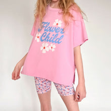Youth Bamboo Graphic Oversized T-Shirt | Flower Child On Taffy Pink