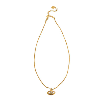 PROTACTOR Gold : Collier chaîne mauvais œil orné de zircone (CZ)