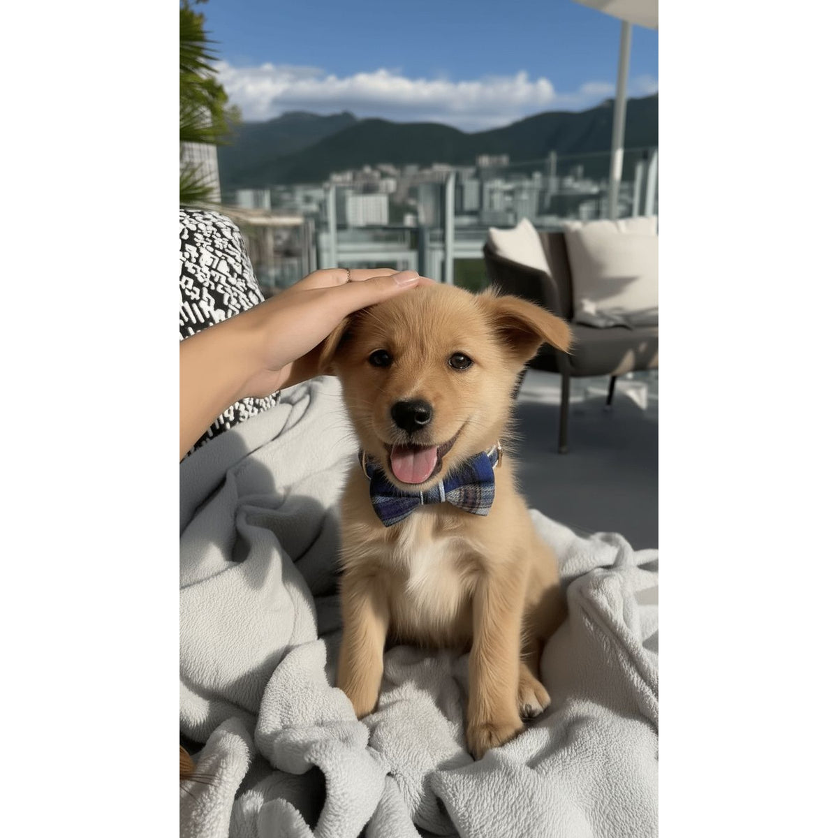 Heather tartan bow tie