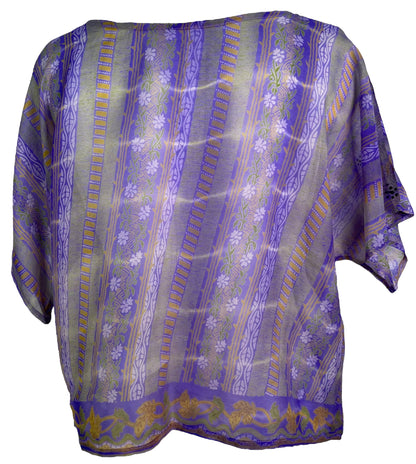 PCH6406 Top ample en pure soie de mousseline très transparente