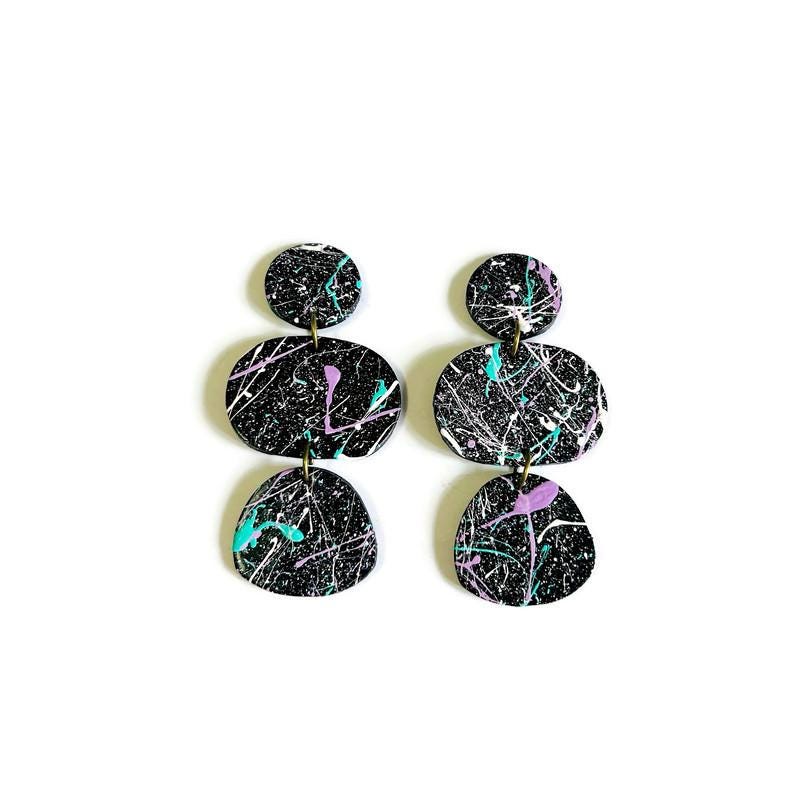 Boucles d'oreilles clips abstraites oversize pour femmes