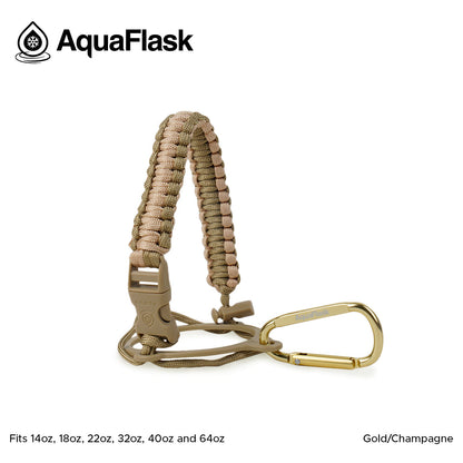 AquaFlask 415-1890 ml Poignée en paracorde avec mousqueton – Sangle de transport durable pour bouteilles d'eau