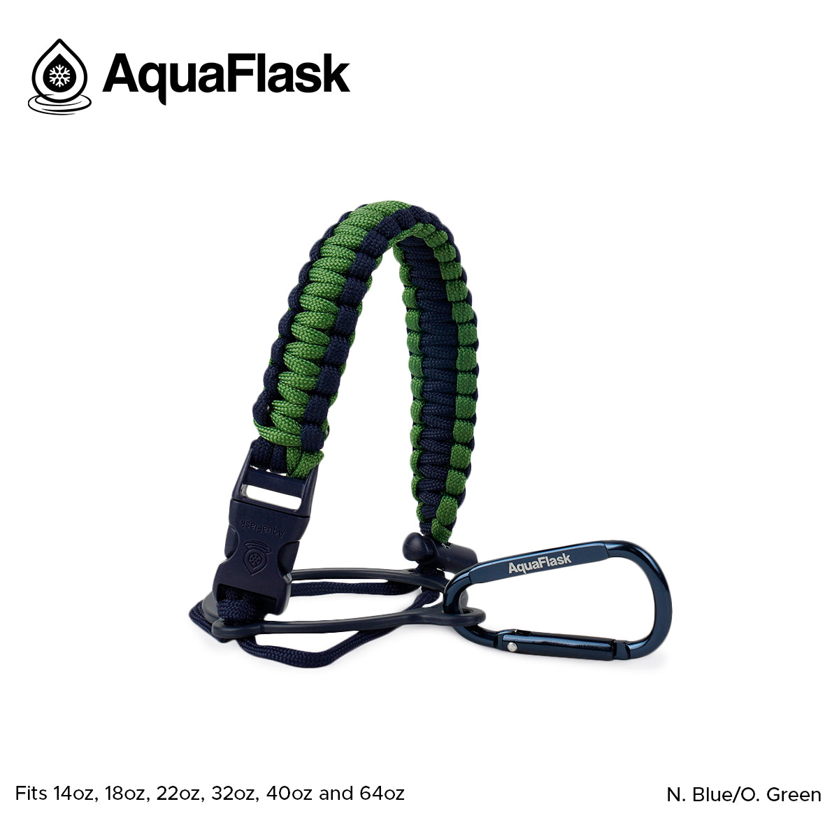 AquaFlask 415-1890 ml Poignée en paracorde avec mousqueton – Sangle de transport durable pour bouteilles d'eau