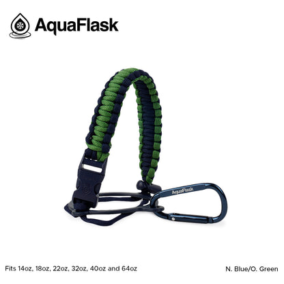 AquaFlask 415-1890 ml Poignée en paracorde avec mousqueton – Sangle de transport durable pour bouteilles d'eau