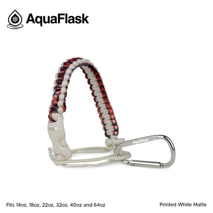 AquaFlask 415-1890 ml Poignée en paracorde avec mousqueton – Sangle de transport durable pour bouteilles d'eau