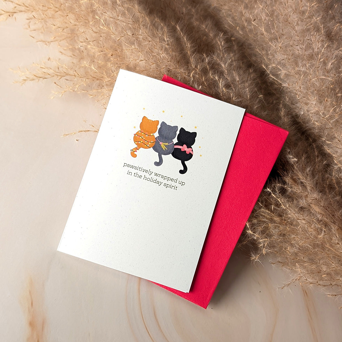 Carte mini « Esprit de Noël félin »