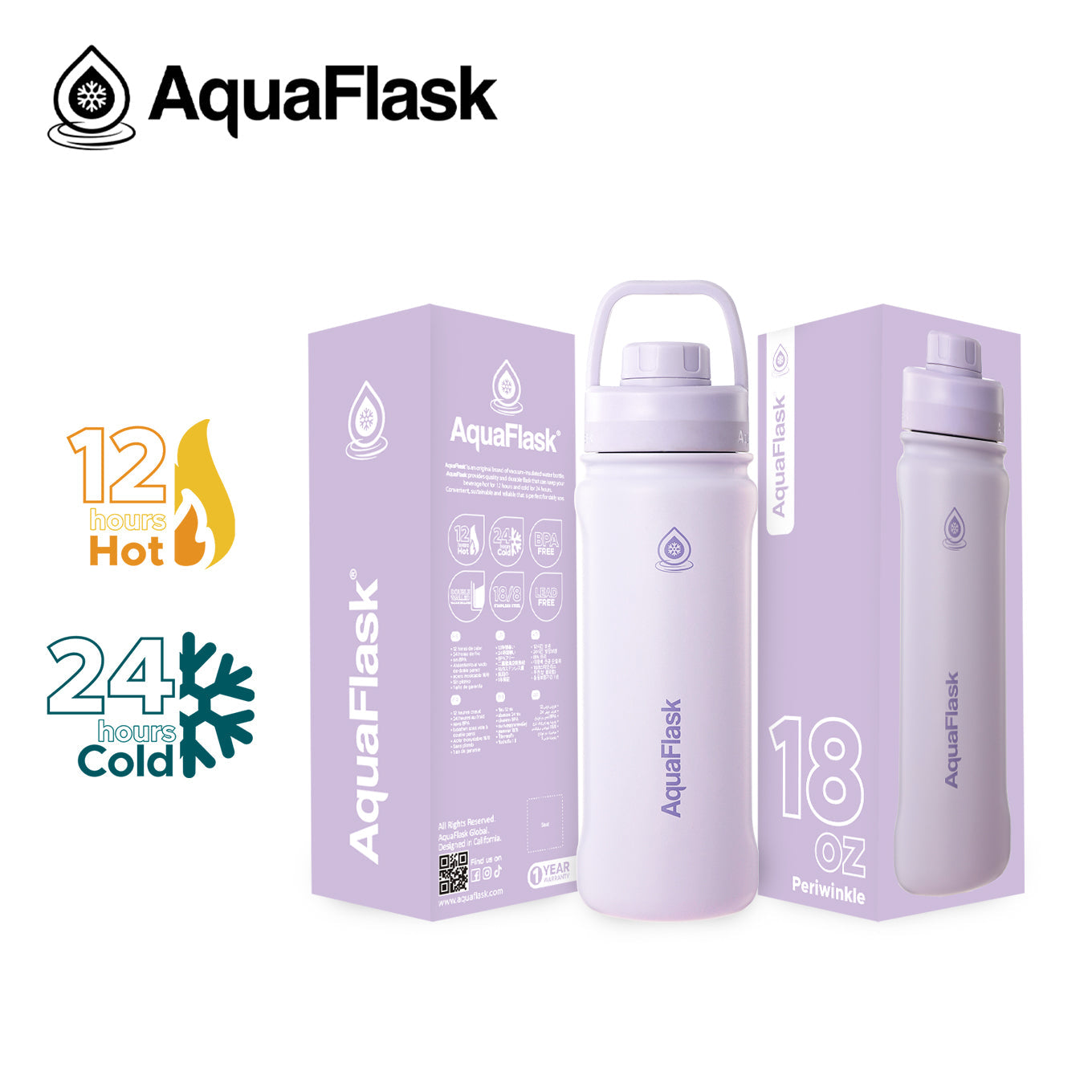 Bouteilles d'eau isothermes sous vide AquaFlask Original 530ml (18oz)
